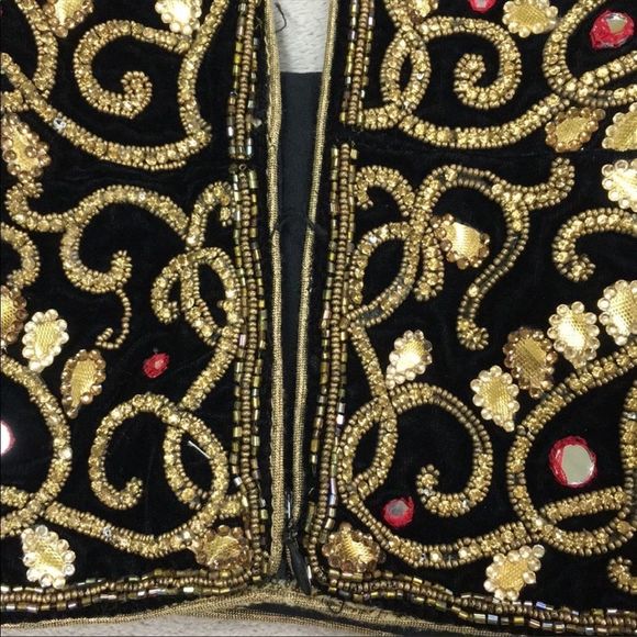 Black Velvet Heavy Work Blouse - Picture 3 of 5